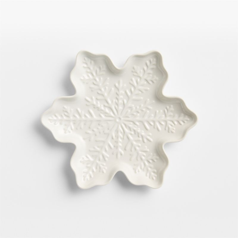 Winter Snowflake Stoneware Salad Plate | Crate & Barrel