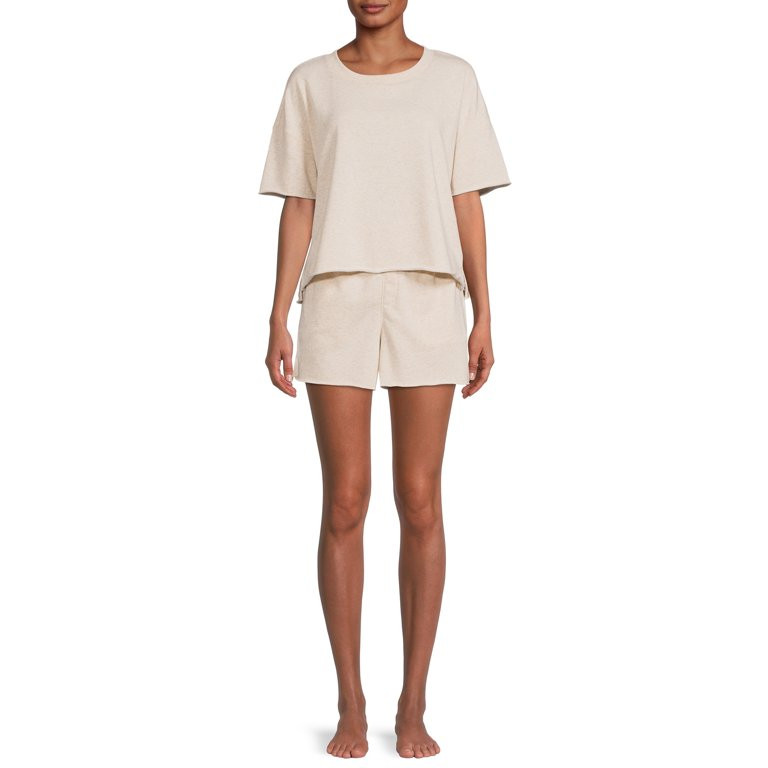 Secret Treasures Women's Sleep Top and Shorts, 2-Piece Set | Walmart (US)