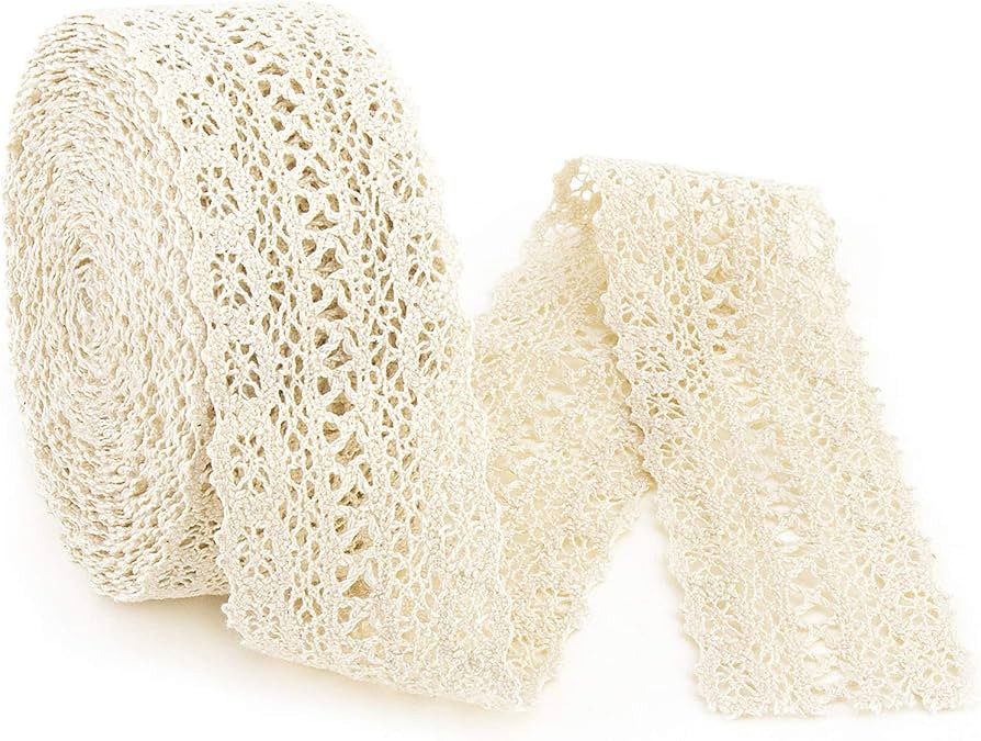 IDONGCAI Cotton Lace Ribbon for Sewing Crochet Lace Trim Lace for Crafts Vintage Lace Gift Wrappi... | Amazon (US)