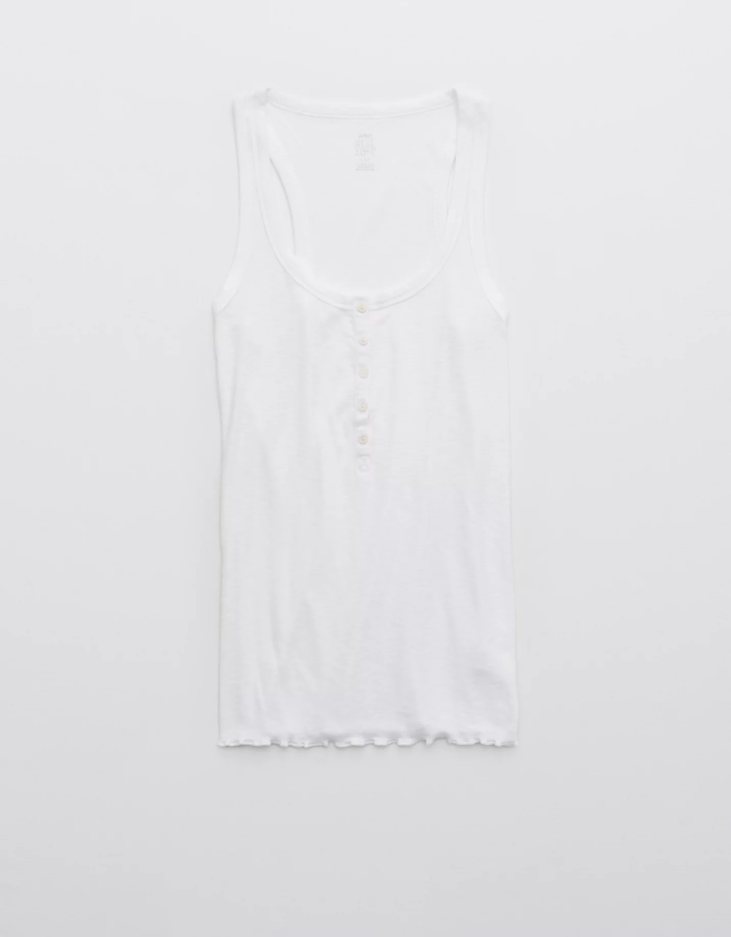 Aerie No BS Lettuce Trim Henley Tank Top | American Eagle Outfitters (US & CA)