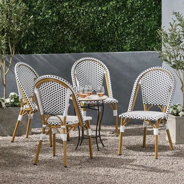 Elize Outdoor French Bistro Chair (Set of 4) by Christopher Knight Home | Bed Bath & Beyond