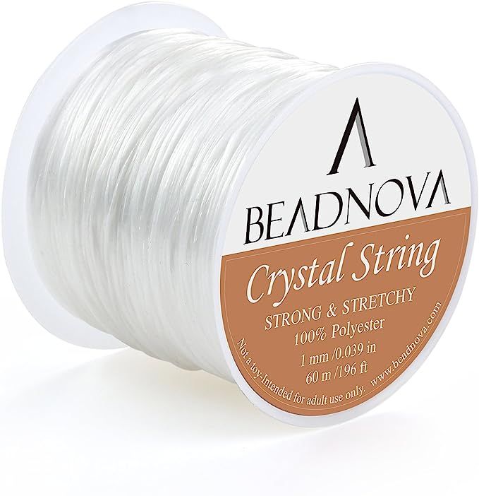 BEADNOVA 1mm Elastic Stretch Polyester Crystal String Cord for Jewelry Making Bracelet Beading Th... | Amazon (US)