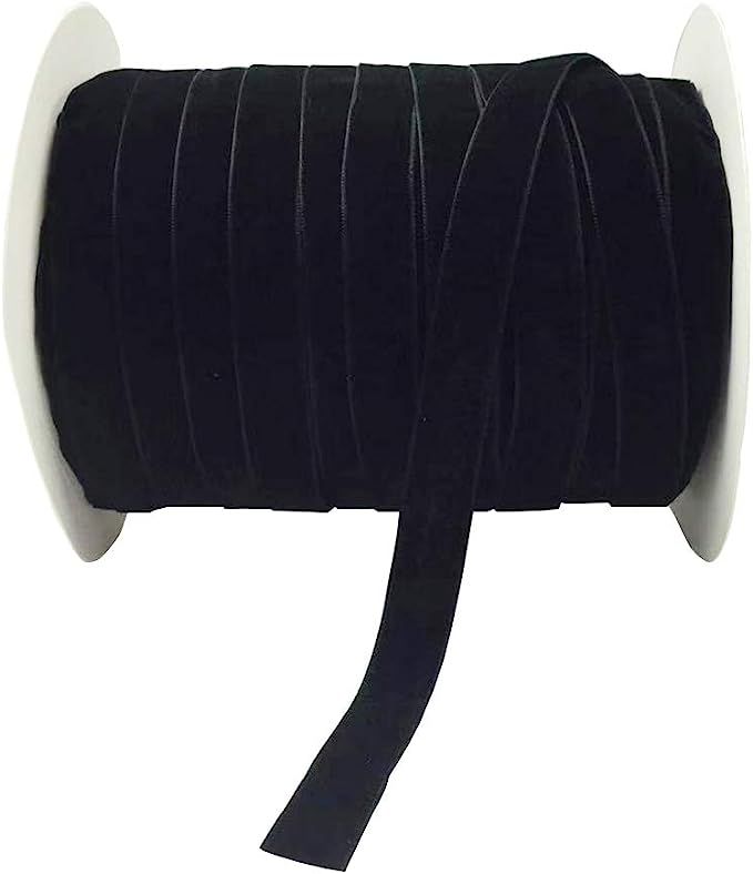 10 Yards Velvet Ribbon Spool Available in Many Colors (Black, 5/8") | Amazon (US)