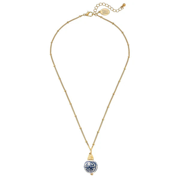 Blue & White Dainty Drop Necklace | Susan Shaw