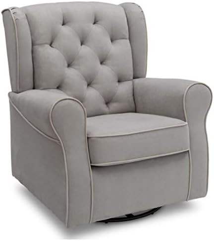 Delta Children Emerson Upholstered Glider Swivel Rocker Chair, Dove Grey with Soft Grey Welt | Amazon (US)