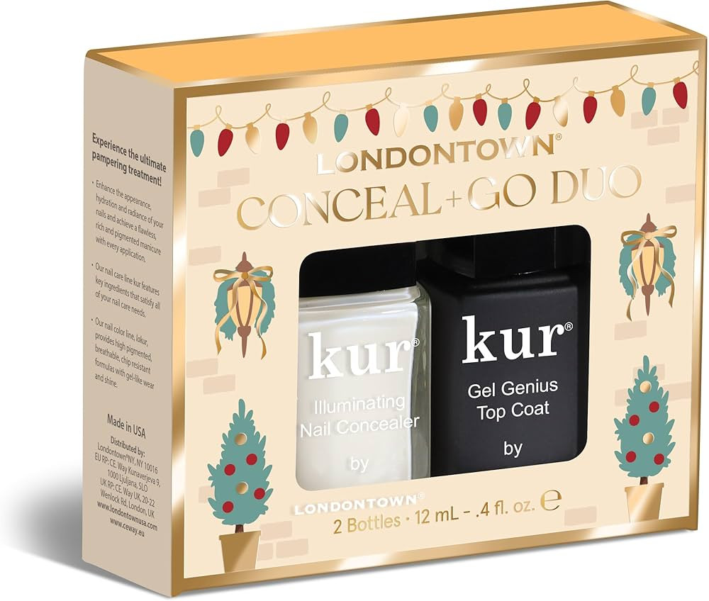 LONDONTOWN kur Nail Conceal & Go Duo Set, Includes Nail Illuminating Concealer & Gel Genius Top C... | Amazon (US)
