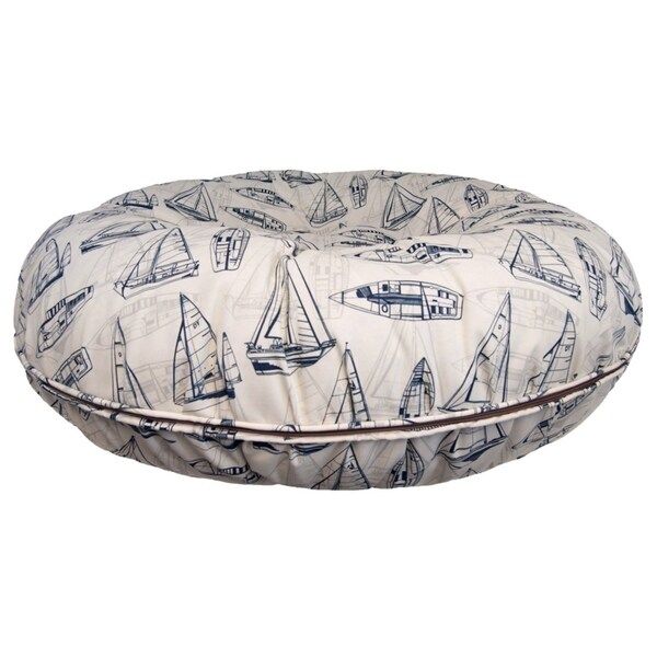 Bessie and Barnie Water Resistant Navy Sail Boat Outdoor Durable Bagel Pet/Dog Bed Removable Cover | Bed Bath & Beyond