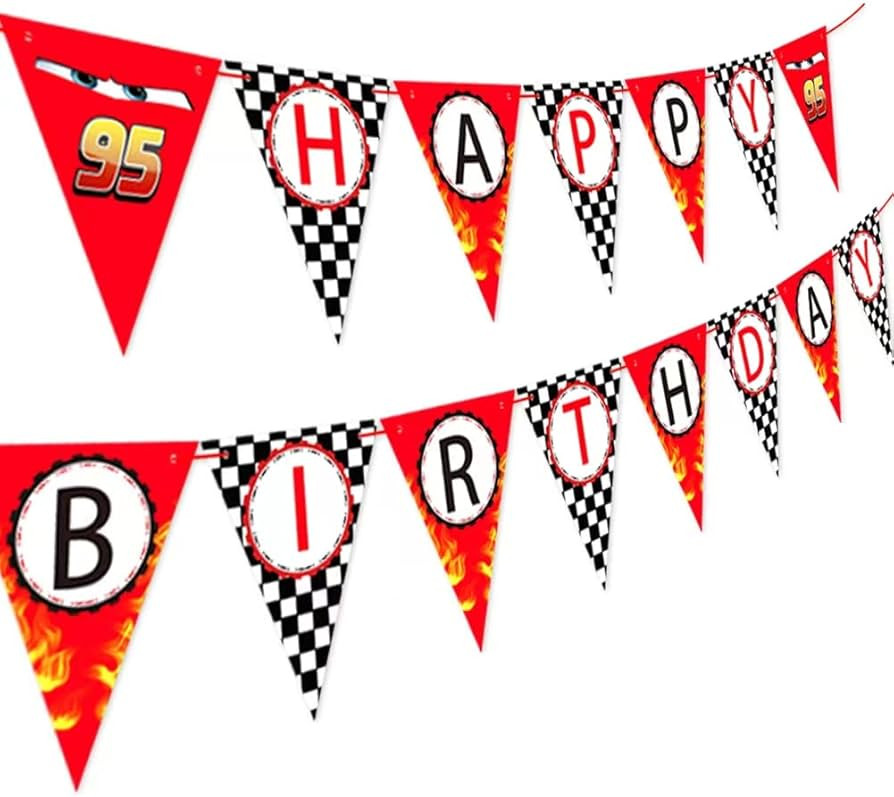 Race Car Happy Birthday Banner Party Decorations,Racing Themed Party ，Racing Party Sign,Let't G... | Amazon (US)
