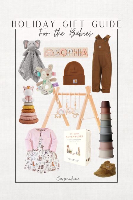 Holiday Gift Guide! Finds for the babies 👶🏼 

Baby toys, play gym, rattle, stacking cups, stacking rings, children’s books, overalls, baby beanie, baby hugs, girls dress, personalized puzzle 

#LTKGiftGuide #LTKbump #LTKkids