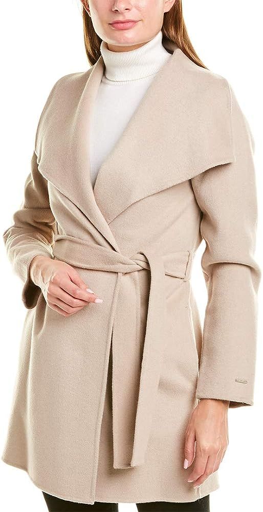 womens Classic Double Face Wool Blend Wrap Coat | Amazon (US)