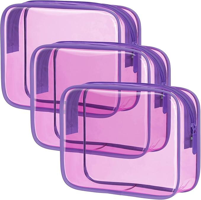 PACKISM TSA Approved Toiletry Bag - Clear Makeup Bag Waterproof Quart Size Bag, Travel Makeup Cos... | Amazon (US)