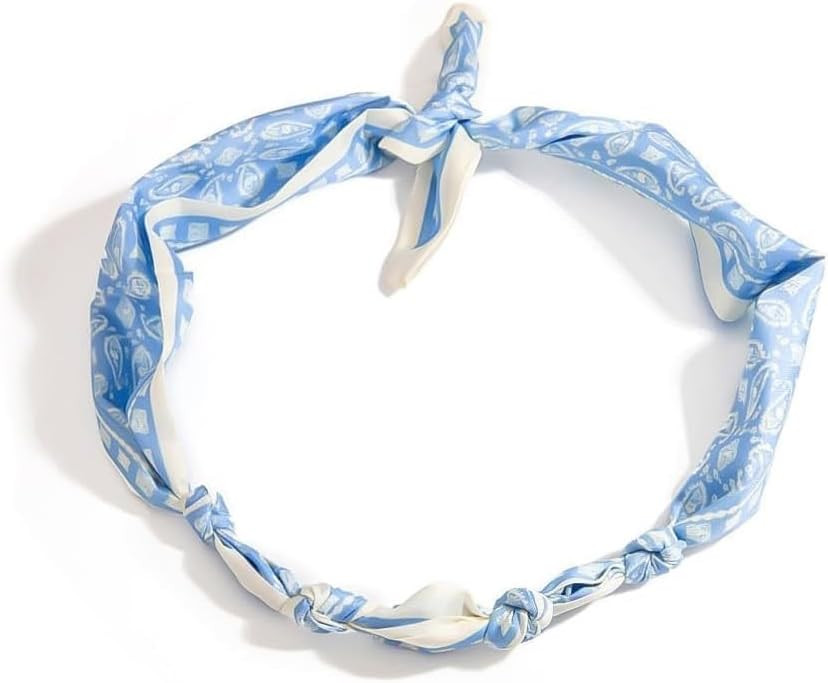 Scarf Necklace with Charm Bandana Flower Blue Black Dainty Statement Dresses for Women Accessorie... | Amazon (US)