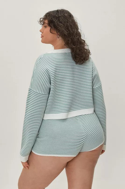 Plus Stripe Short Lounge Set | Nasty Gal (US)