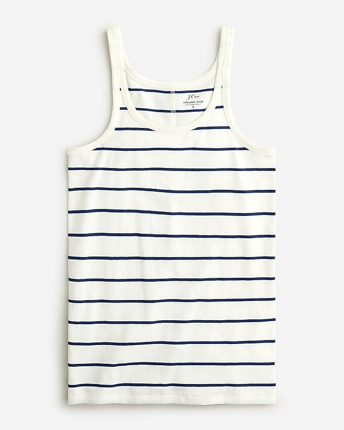 Scoopneck tank top in striped organic slub cotton | J. Crew US