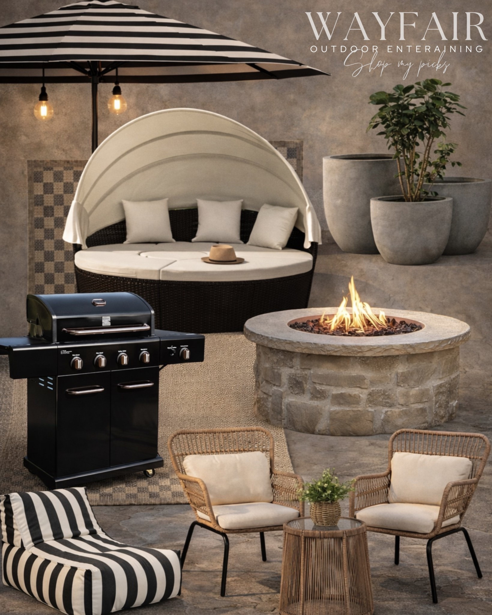 #ad Your backyard = the place to be this summer 🤍✨Beautiful pieces make hosting feel effortles and @Wayfair has it all! 

#WayfairPartner #wishyouwerehere #outdoor #Wayfair