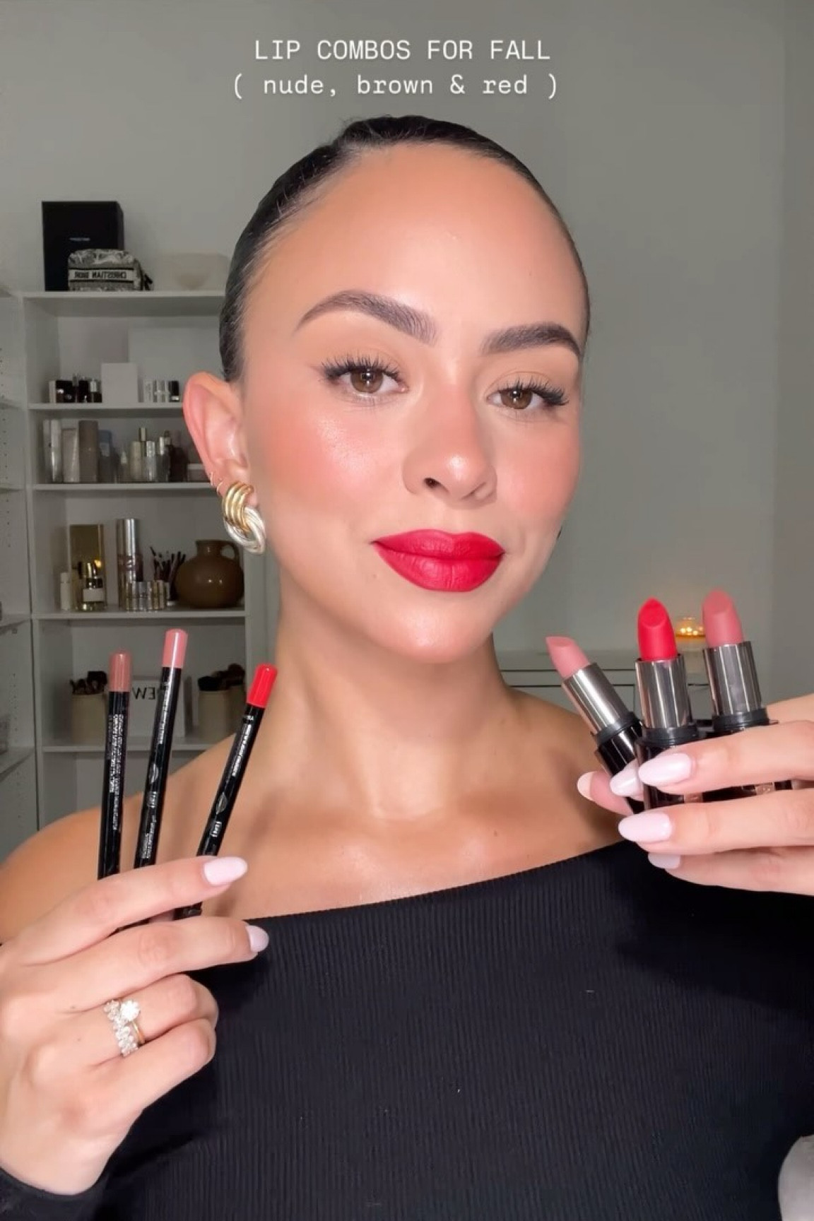 @lauramercier new lip liner + lipsticks called for some lip combo swatching for fall, also THE SCENT is unreal!!! The most luxurious smell. Which lip combo are you?