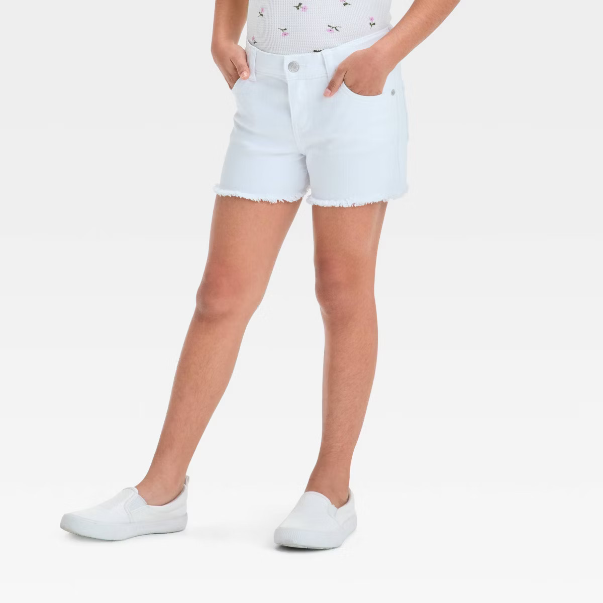 Girls' Cutoff Mid-Rise Jean Shorts - Cat & Jack™ | Target