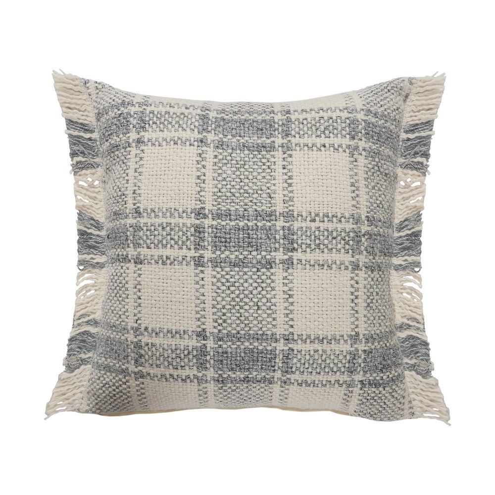 Ox Bay 20" x 20" Gray/ White Tartan/Plaid Cotton Blend Pillow Cover | Walmart (US)