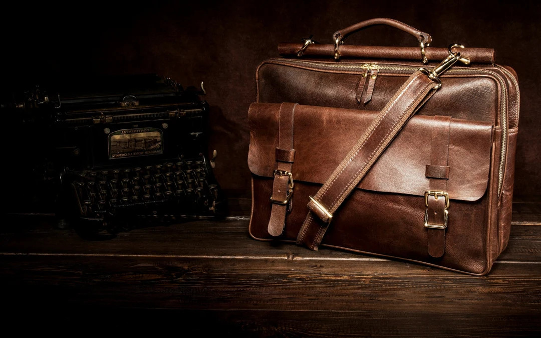 Personalised Handmade Real Leather Mens Briefcase Laptop Bag Messenger Business Travel Vintage Ba... | Etsy (US)