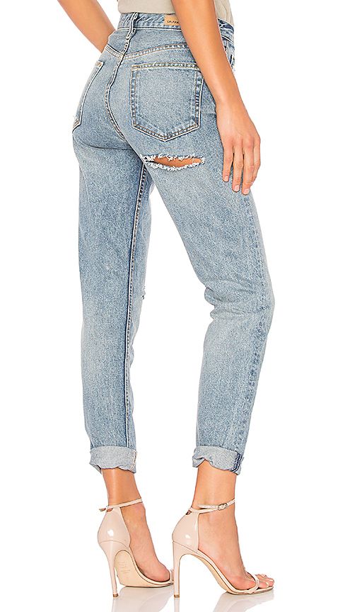 GRLFRND Karolina High-Rise Skinny Jean in Blue. - size 29 (also in 28) | Revolve Clothing (Global)