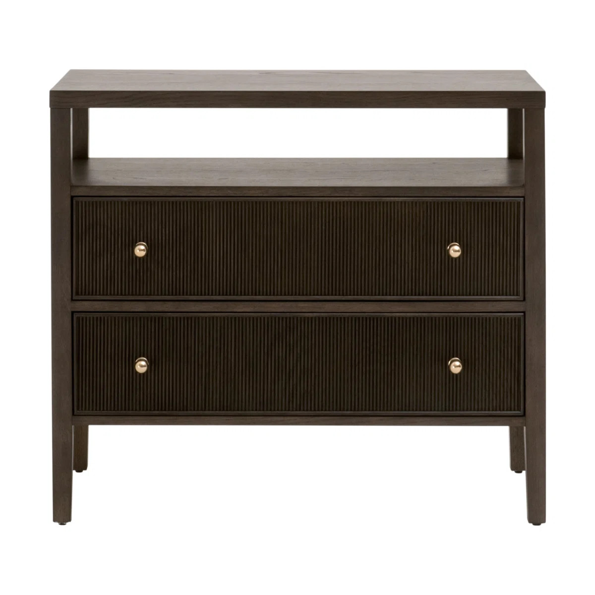 Taube Highland Open Shelf, 2-Drawer Nightstand | Wayfair North America