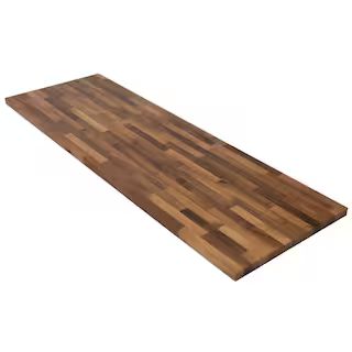 6 ft. L x 25 in. D Unfinished Walnut Solid Wood Butcher Block Countertop With Eased Edge | The Home Depot