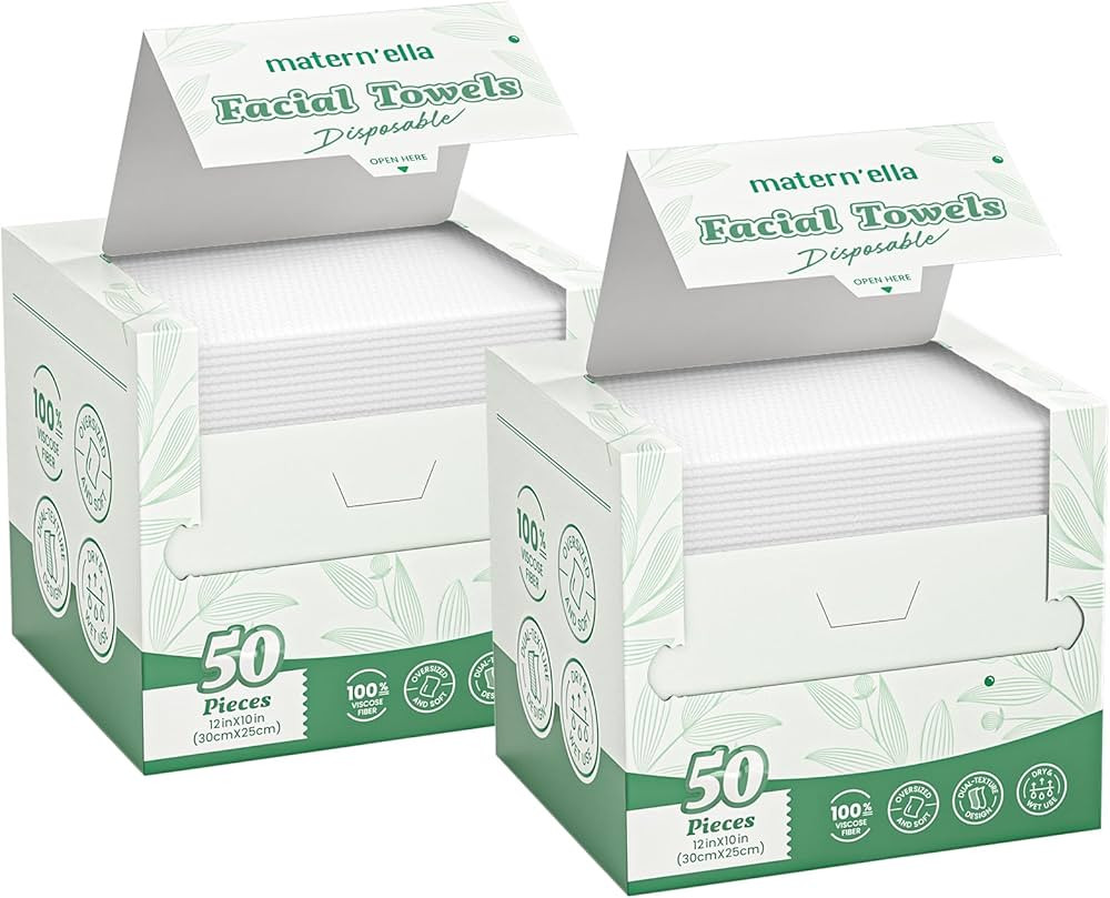 MATERN'ELLA Disposable Face Towels XL Ultra Soft Biodegradable Dry Wipes, Plant-Based Lint-Free F... | Amazon (US)