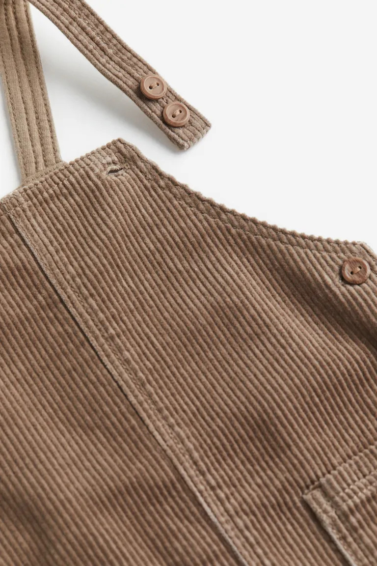 Corduroy Overalls - Dark beige - Kids | H&M US | H&M (US + CA)