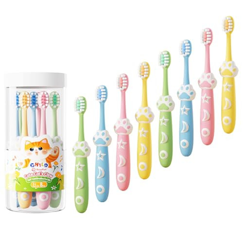 RoseFish 8 Pack Kids Toothbrushes Extra Soft Toddler Toothbrush 2-8 Years Children Manual Toothbrushes for Clean Teeth Cute Kid Toothbrushes Make Your Toddler Love Brushing Teeth | Amazon (US)