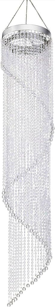 FlavorThings Faux Crystal Sparkling Iridescent Spiral Beaded Chandelier,Swirling Chandelier Great... | Amazon (US)