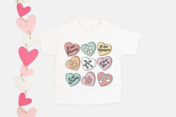Kids Candy Heart Shirt Valentines Day Shirt Toddler | Etsy | Etsy (US)
