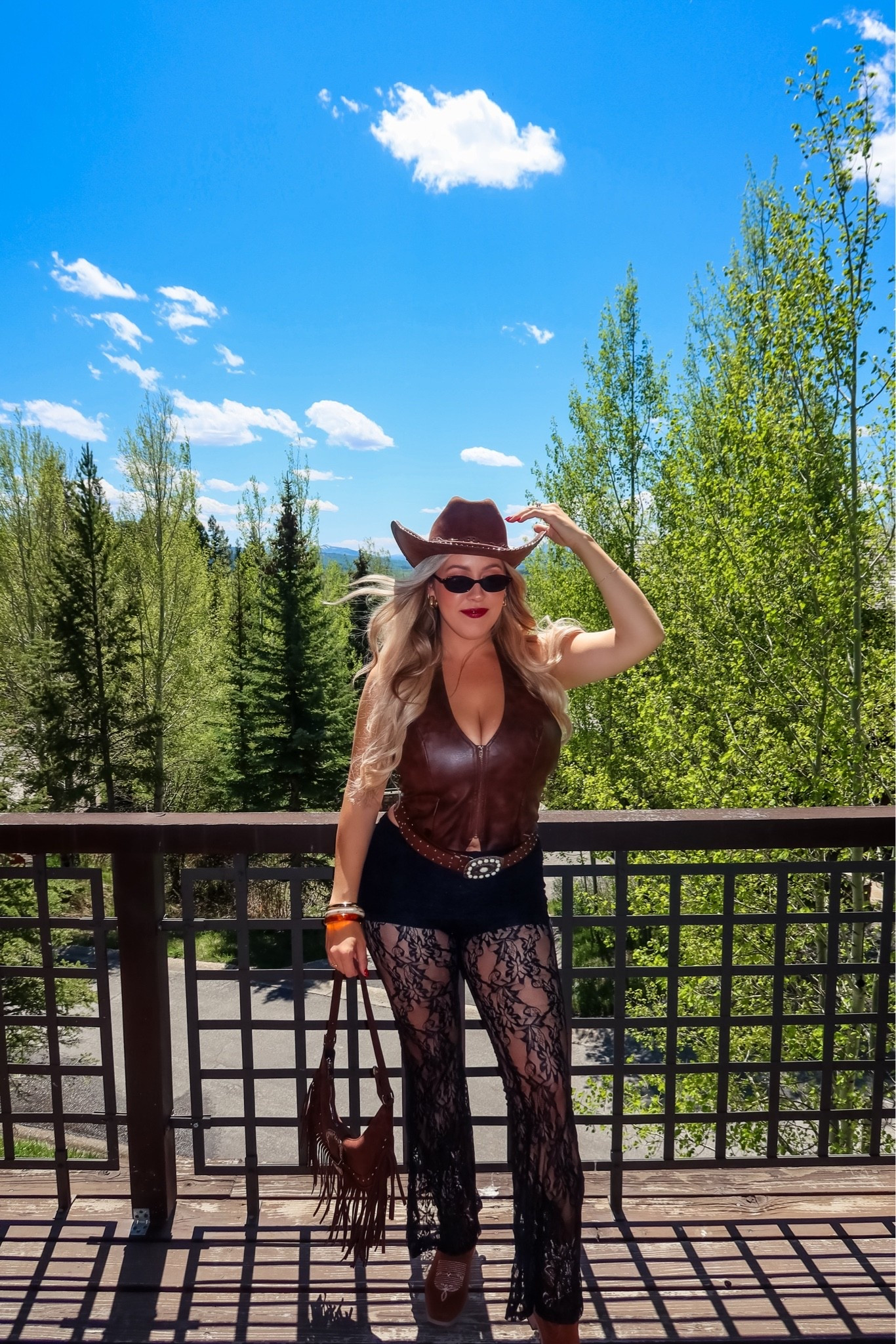 Country chic
Black lace pants
Western outfit
Country glam
Leather country top
Fringe purse
Brown cowgirl outfit
Brown and black country aesthetic 
Jackson hole Wyoming Summer outfit
Country outfits
Western glam looks

#LTKTravel #LTKSeasonal #LTKootd