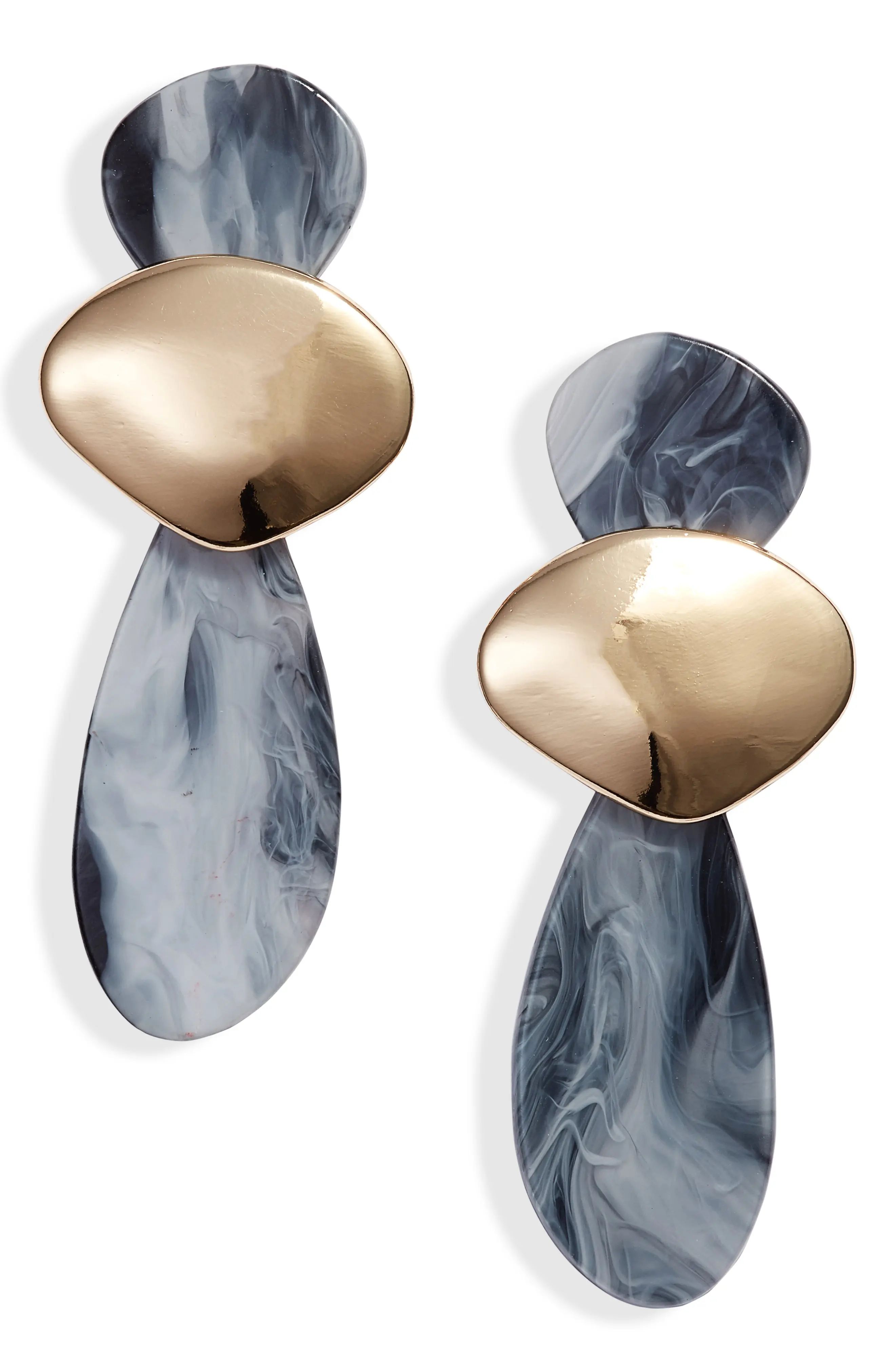 Halogen® Metal & Resin Triple Drop Earrings | Nordstrom