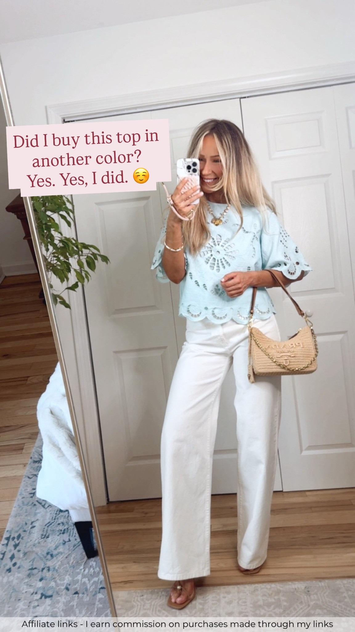 Affiliate links - I earn commission on purchases made through my links | spring outfits 2026
Spring top embroidered detail
Zara jeans white 