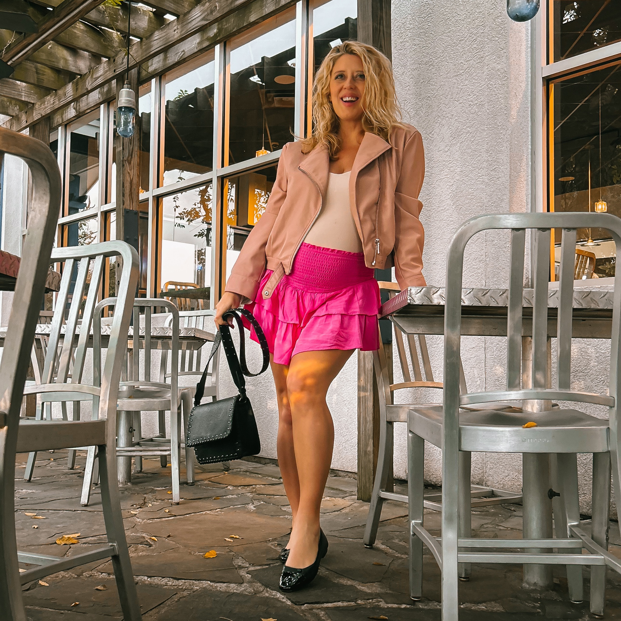 Holiday shopping in a flirty skirt and vegan leather jacket. 



#LTKstyletip #LTKHoliday #LTKparties