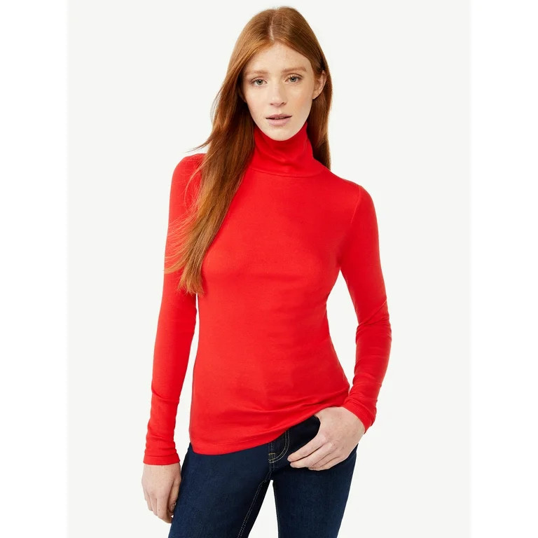 Free Assembly Women's Fine Rib Turtleneck Sweater, Lightweight - Walmart.com | Walmart (US)