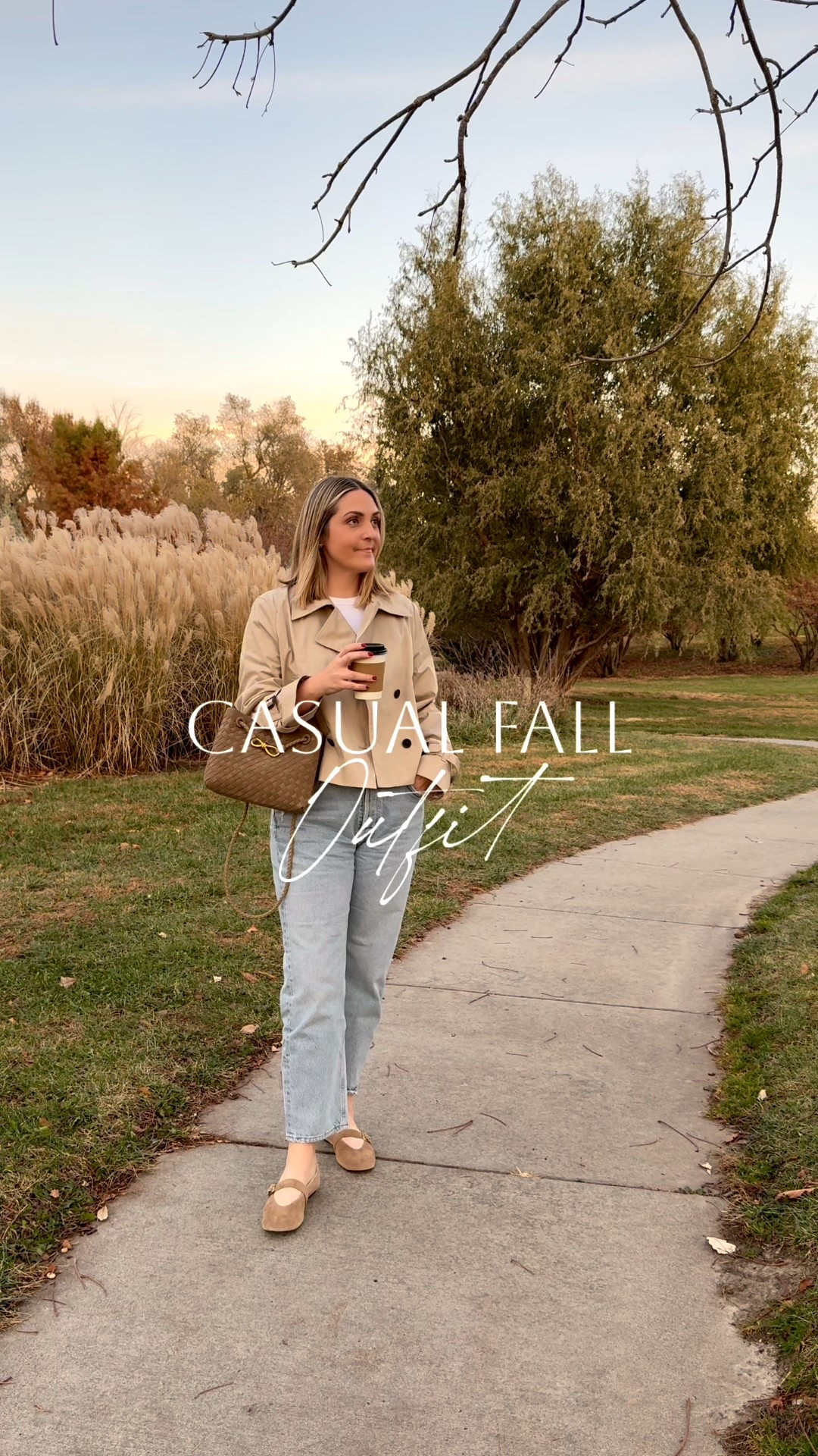 Easy casual fall outfit!  

Bag is Amazon!! And love this quality Aritzia cropped trench! 
I sized up one to a large for a roomier fit. 

#LTKCyberWeek #LTKootd #LTKWorkwear