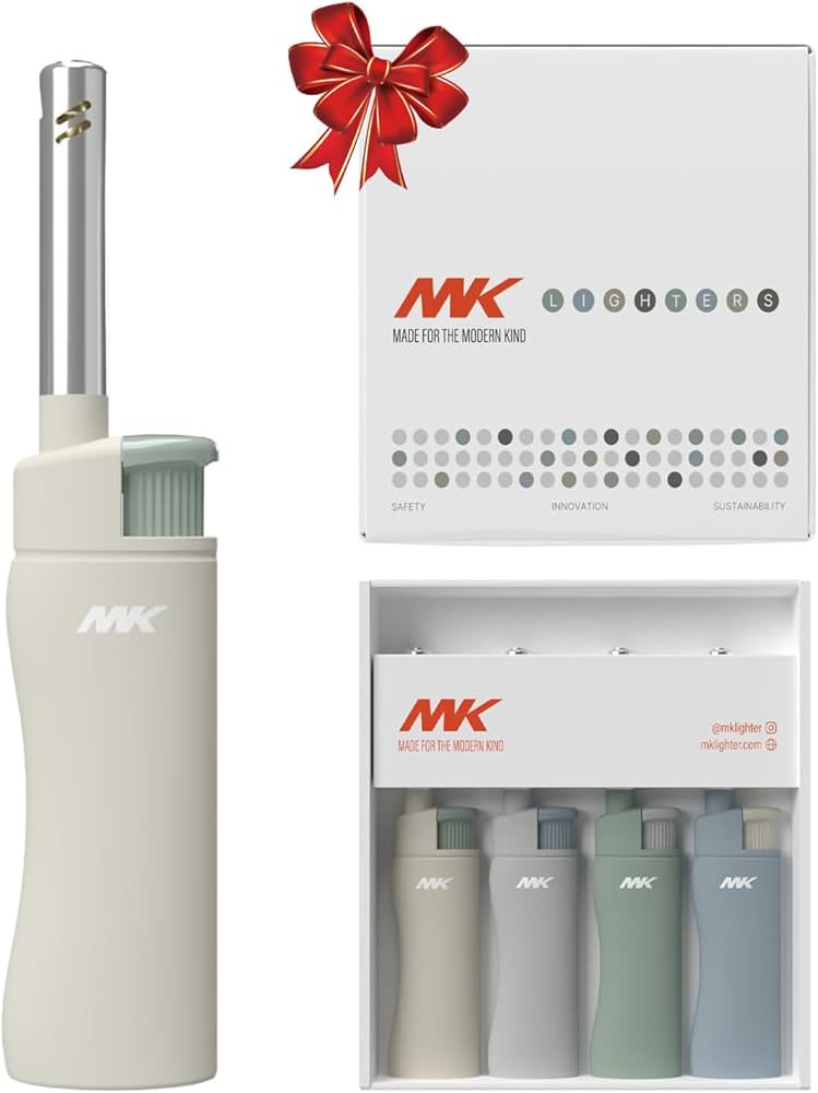MK Candle Lighter, Butane Refillable Wind-Resistant Flame, 4-Pack for BBQ, Camping, Outdoor Use (... | Amazon (US)
