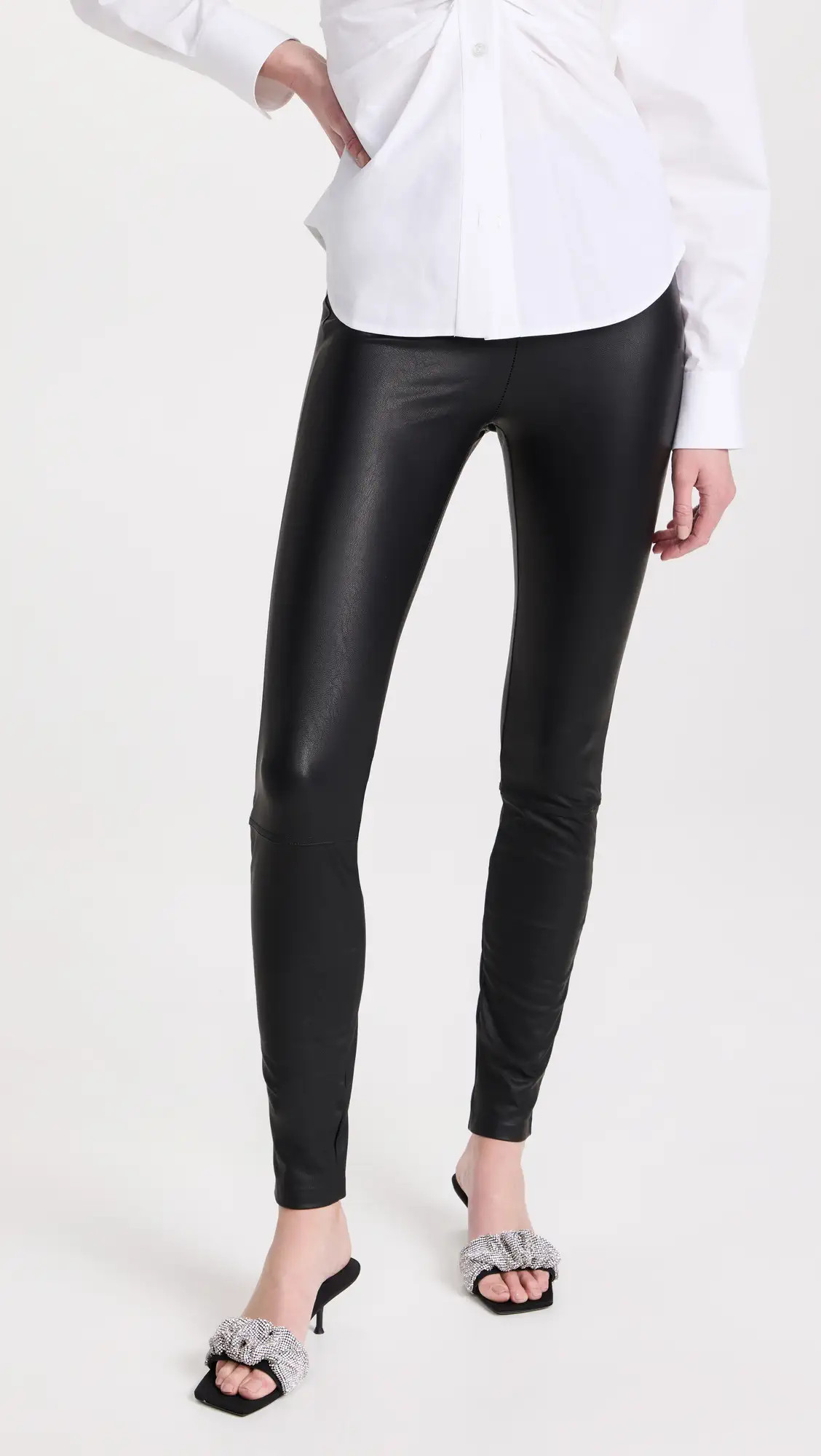 Good American Good Waist Leather Pull On Leggings | Shopbop | Shopbop