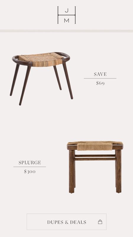 Dupes and deals a on woven stool! 

#LTKhome #LTKstyletip #LTKunder100