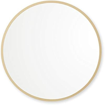 Better Bevel 24” x 24” Matte Gold Rubber Framed Round Mirror | Amazon (US)