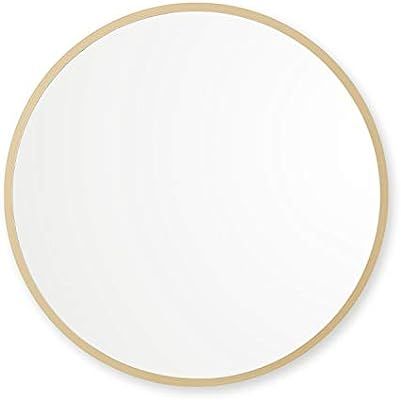 Better Bevel 24” x 24” Matte Gold Rubber Framed Round Mirror | Amazon (US)