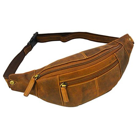 Visconti 721 Genuine Soft Leather Bumbag Fanny Pack Waist Pouch (Oil Tan) | Walmart (US)