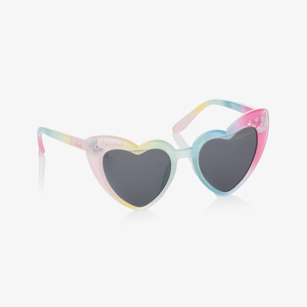 Girls Pink Ombré Heart Sunglasses (UV400) | Childrensalon
