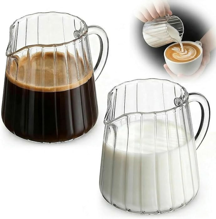 BESPORTBLE 2Pcs Glass Creamer Pitchers for Coffee Bar, Syrup, Salad Dressing, Gravy, Glass with H... | Amazon (US)