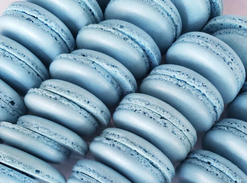 24 French macaron cerulean blue shells,no filling(for 12 macaroons)baby shower boy,wedding favor,... | Etsy (US)
