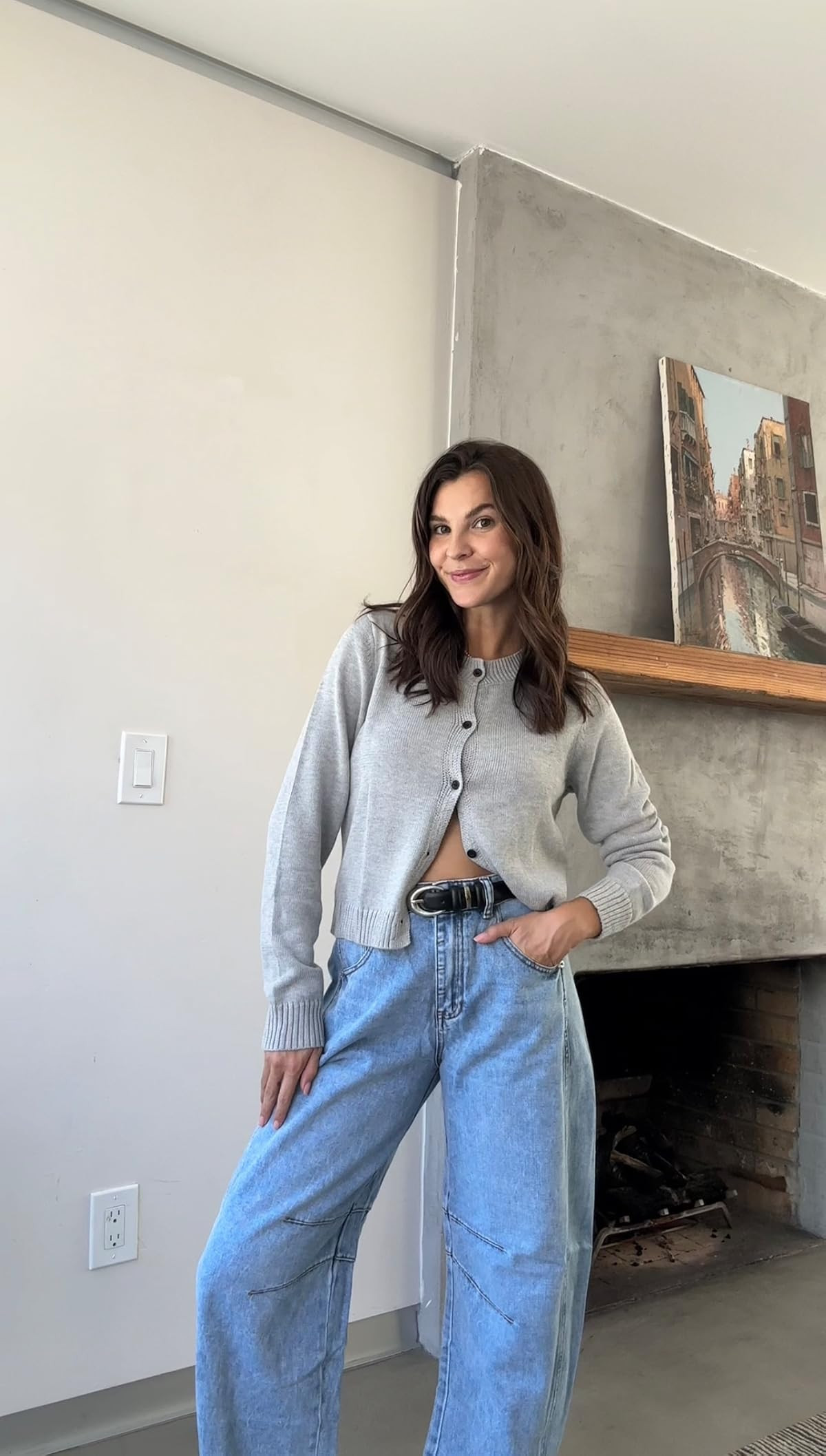 Cioatin Women Long Sleeve Button Down Knit Crop Cardigan Open Front Lightweight Sweater Pullover ... | Amazon (US)