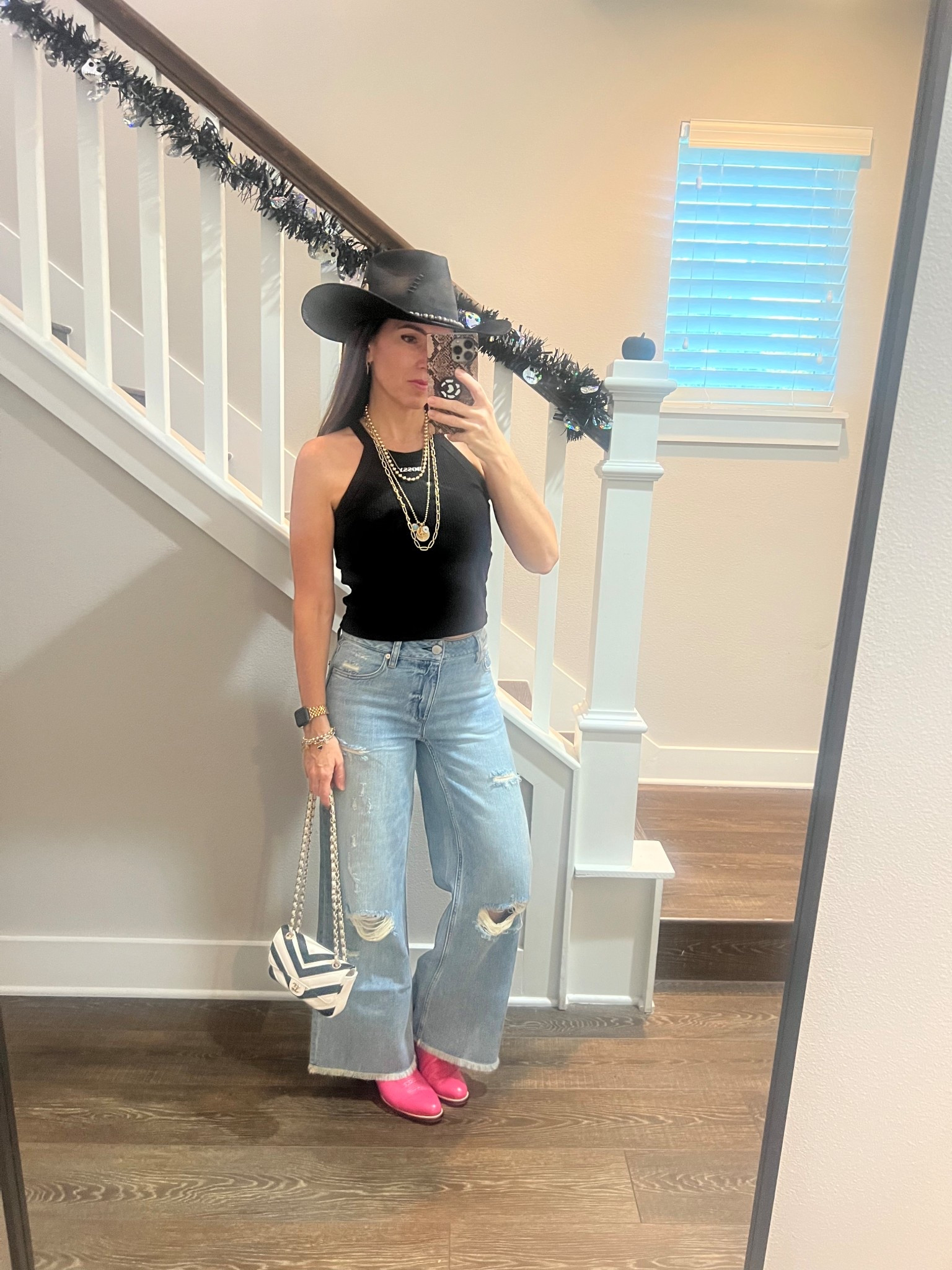 Country concert! The best new jeans on major sale! Wearing size 25.  TTS for a comfy fit. Size down for a smaller waist  

#LTKSaleAlert #LTKStyleTip