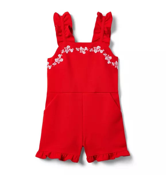 Embroidered Floral Ponte Romper | Janie and Jack