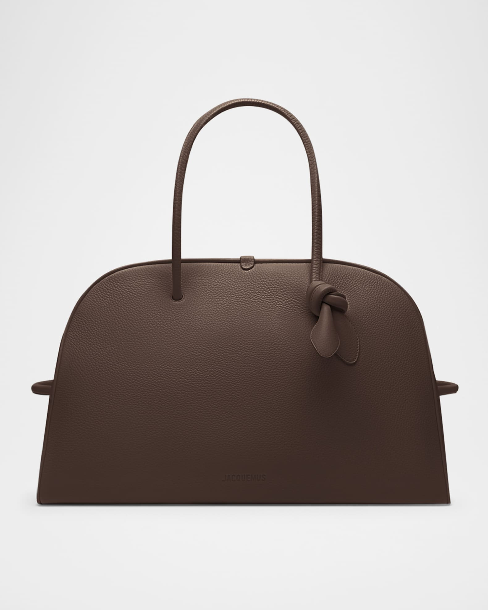 Jacquemus Le Grand Turismo Leather Top-Handle Bowling Bag | Neiman Marcus